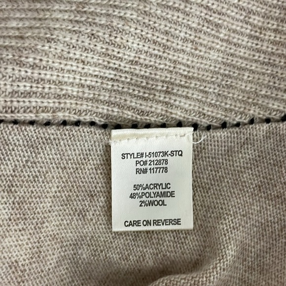 Lovestitch Ren Pullover V-Neck Sweater Size Small Oatmeal/Black Bohemian - Picture 11 of 14